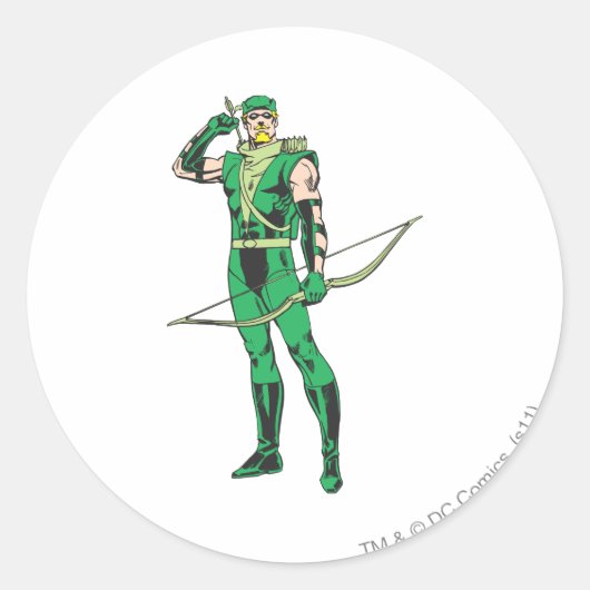 Sticker Rond Flèche verte avec cible (Devant)