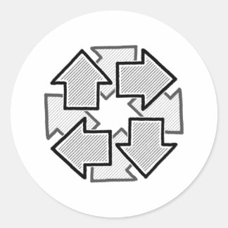 Sticker Rond Flèches dans le sens des aiguilles d'une montre Va