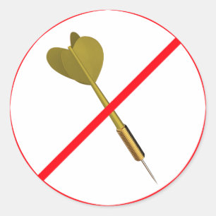 Sticker Rond Flèches de Dart Interdites !