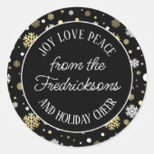 Sticker Rond Flèches de neige blanches personnalisées À petits  (Devant)