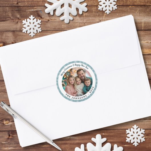 Sticker Rond Flèches de neige Turquoises modernes