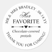 Sticker Rond Flèches du coeur Son Mariage préféré Bonbons Favor (Devant)