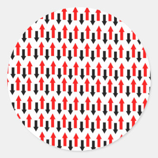 Sticker Rond Flèches rouges et noires pointant vers le bas