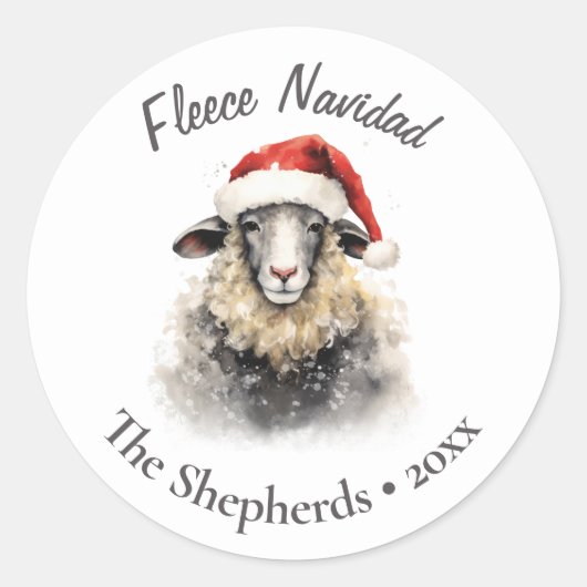 Sticker Rond Fleece Navidad Sheep (Devant)