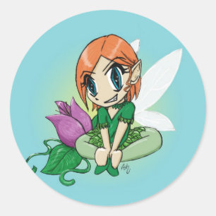 Sticker Rond Fleur