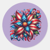 Sticker Rond Fleur 4 juillet (Devant)