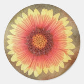 Sticker Rond Fleur à couverture indienne unique (Devant)