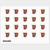 Sticker Rond Fleur Abstraite 1 - Rose (Feuille)