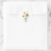 Sticker Rond Fleur aquarelle Daisy Moderne Professionnel (Sac)