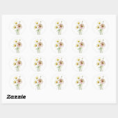 Sticker Rond Fleur aquarelle moderne professionnelle Daisy (Feuille)