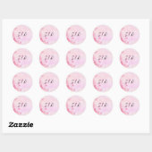 Sticker Rond Fleur aquarelle rose (Feuille)