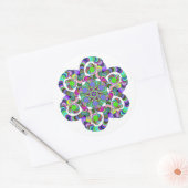 Sticker Rond Fleur arc-en-ciel (Enveloppe)