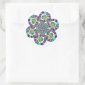 Sticker Rond Fleur arc-en-ciel (Sac)