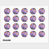 Sticker Rond Fleur Aster-Tongolensis (Feuille)