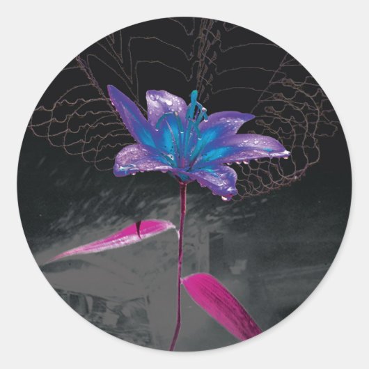 Sticker Rond Fleur atomique (Devant)