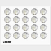 Sticker Rond Fleur blanche Chrysanthemum Fleur Fleurs Photo (Feuille)