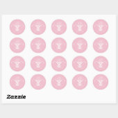 Sticker Rond Fleur blanche Pastel rose Pâques (Feuille)