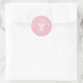 Sticker Rond Fleur blanche Pastel rose Pâques (Sac)