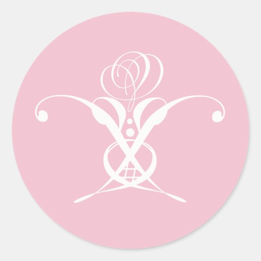 Sticker Rond Fleur blanche Pastel rose Pâques (Devant)