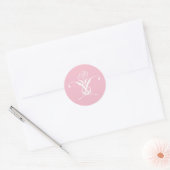 Sticker Rond Fleur blanche Pastel rose Pâques (Enveloppe)