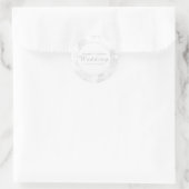 Sticker Rond Fleur blanche sur Mariage blanc (Sac)