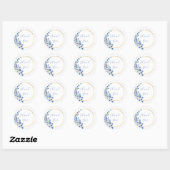 Sticker Rond Fleur bleu romantique (Feuille)