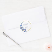 Sticker Rond Fleur bleu romantique (Enveloppe)