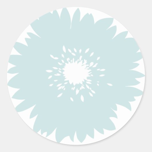 Sticker Rond Fleur bleu simplicité (Devant)