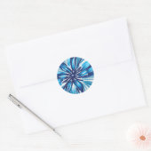 Sticker Rond Fleur bleue Abstraite Art déco (Enveloppe)
