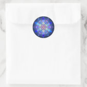 Sticker Rond Fleur bleue Mandala Fractal (Sac)