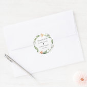 Sticker Rond Fleur botanique Lily Wreath Wedding Favor (Enveloppe)