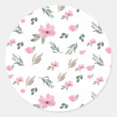 Sticker Rond Fleur botanique vintage (Devant)