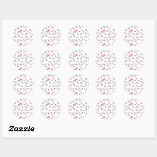 Sticker Rond Fleur botanique vintage