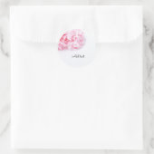 Sticker Rond Fleur carnation rose sur arrière - plan blanc (Sac)