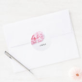 Sticker Rond Fleur carnation rose sur arrière - plan blanc (Enveloppe)