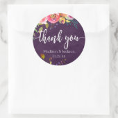 Sticker Rond Fleur Chic Couleur Editable Mariage Faveur (Sac)