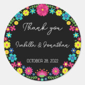 STICKER ROND FLEUR COLORÉE (Devant)