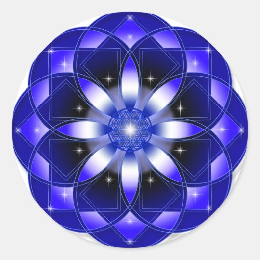 Sticker Rond Fleur cosmique (Devant)