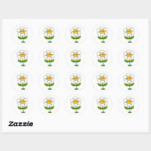 Sticker Rond Fleur Cute Kawaii (Feuille)