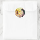 Sticker Rond Fleur D'Abeille rose Et Bumble (Sac)