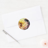 Sticker Rond Fleur D'Abeille rose Et Bumble (Enveloppe)