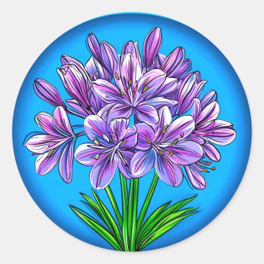 Sticker Rond fleur d'agapanthe (Devant)