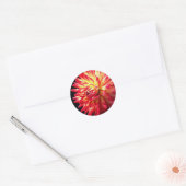 Sticker Rond Fleur Dahlia Vibrante (Enveloppe)