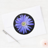 Sticker Rond Fleur d'anémone Bleue Élégante (Enveloppe)