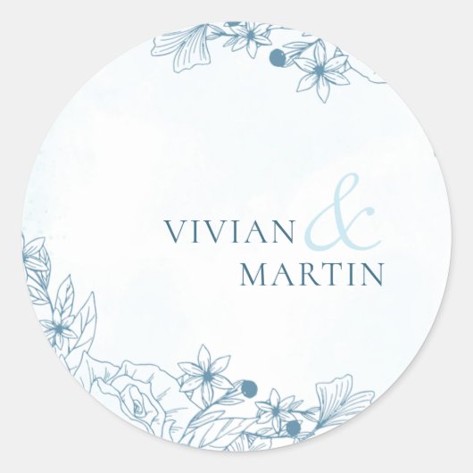 Sticker Rond Fleur Dans Le Mariage D'Hiver (Devant)