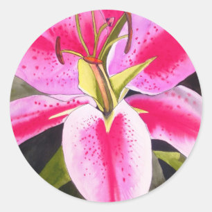 Sticker Rond Fleur d'aquarelle de la pop art Tenerife