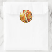 Sticker Rond Fleur d'art d'aquarelle rose jaune (Sac)