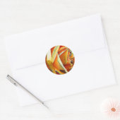 Sticker Rond Fleur d'art d'aquarelle rose jaune (Enveloppe)