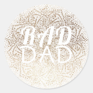 Sticker Rond Fleur de blanc or jour RAD Formel élégant Fête des