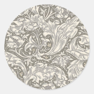 Sticker Rond Fleur de bouton de bachelier de William Morris Bot